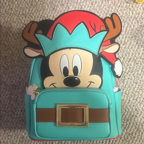 Disney Mickey Mouse Reindeer loungefly Backpack - Turquoise